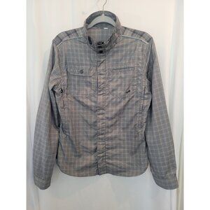 Lululemon Athletica Mens Gray Plaid Shirt Jacket Reflective Sz S Water Repellant
